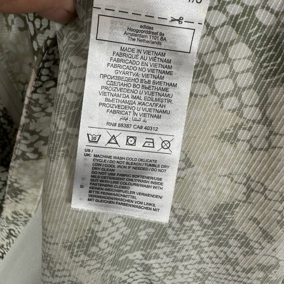 Adidas Mens 2XL Allover Print Marathon Jacket White Aluminium IC7597 Slim Fit - Picture 12 of 12